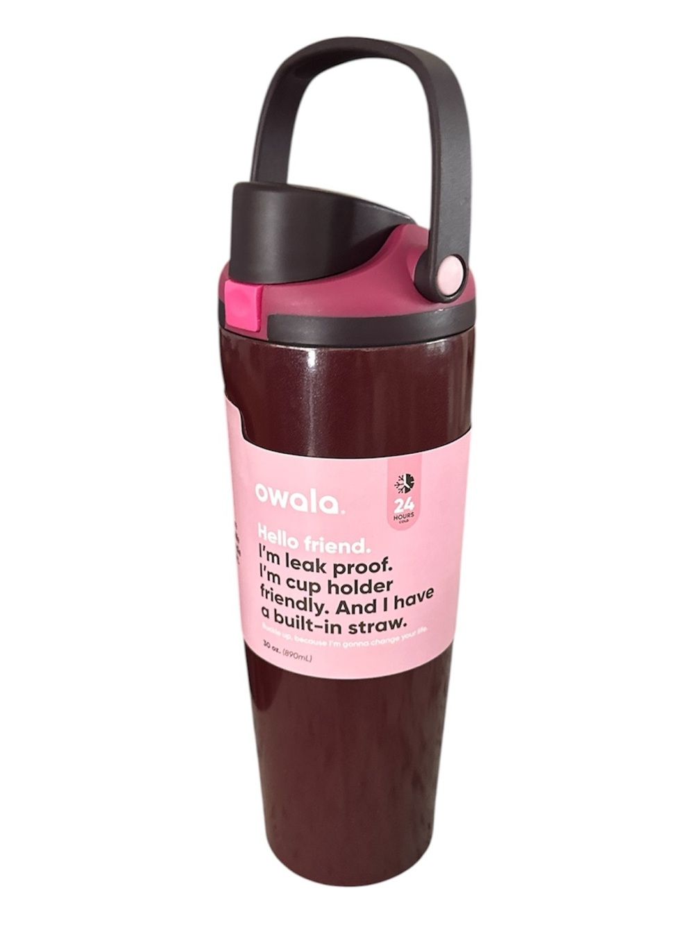 NWT- Owala FreeSip Sway Stainless Steel Water Bottle 30 oz Black Cherry